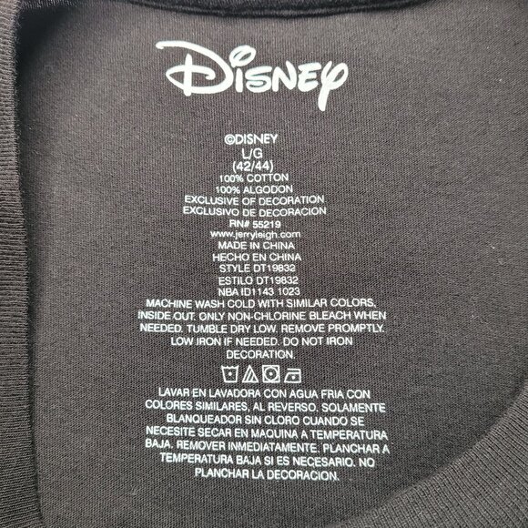 Disney Mickey Mouse Pocket T-shirt Embroidered Mickey Mouse Black Large - Picture 6 of 8